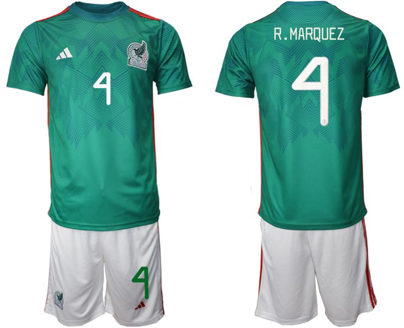 Men 2022 World Cup National Team Mexico home green #4 Soccer Jersey